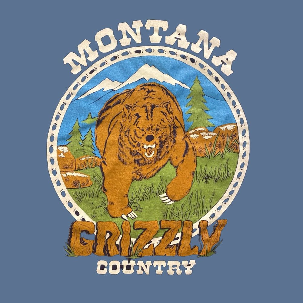 Vintage VINTAGE Montana Grizzly Country T Shirt Purple Adult L Mens Short Sleeve Crew Neck Cotton Blend Graphic Print 90s Animals Nature Regular Fit Size US L / EU 52-54 / 3 - 1 Thumbnail