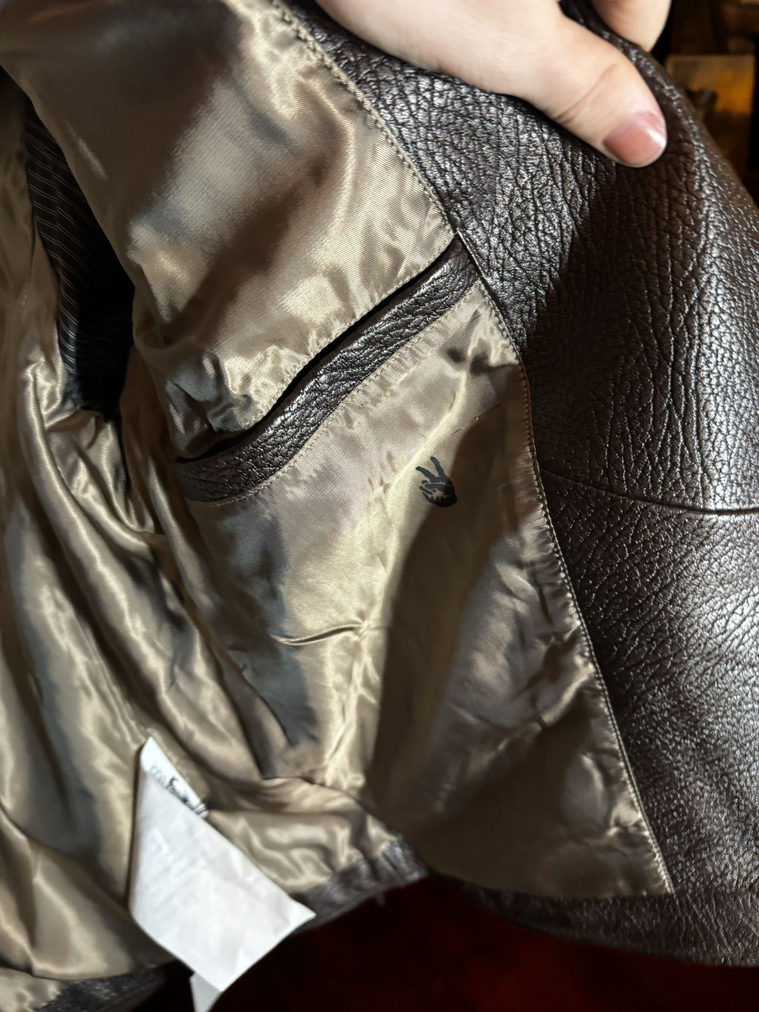 John Varvatos JOHN VARVATOS 25th YEAR Silver Foil Leather Moto Jacket sz48 Size US M / EU 48-50 / 2 - 9 Thumbnail