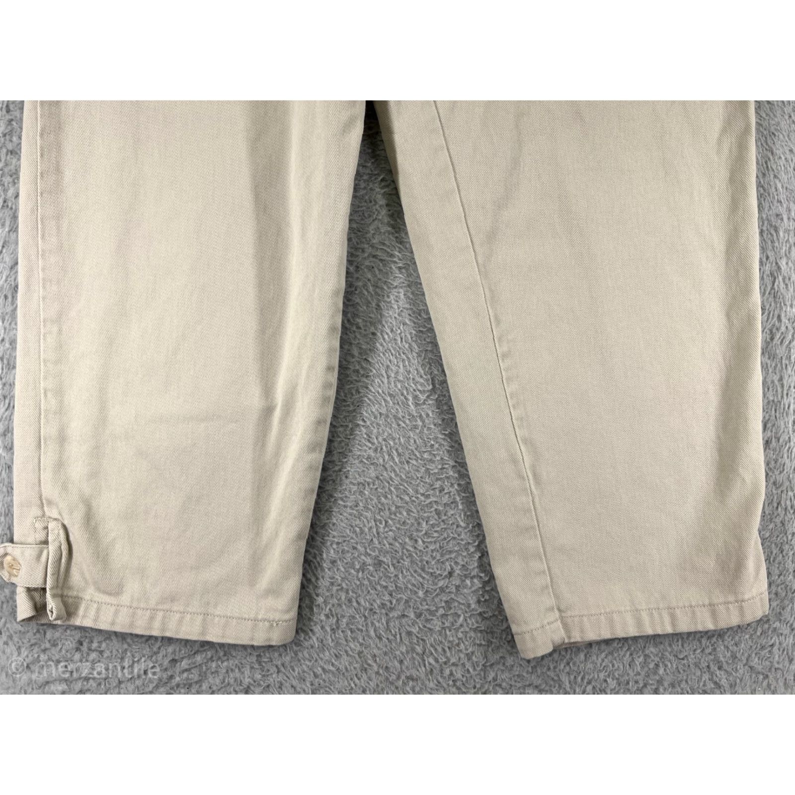 Vintage Christopher & Banks Womens Capri Pants Size 12 Beige Cotton Twill High Rise Casual Summer Size 34" / US 12 / IT 48 - 5 Thumbnail