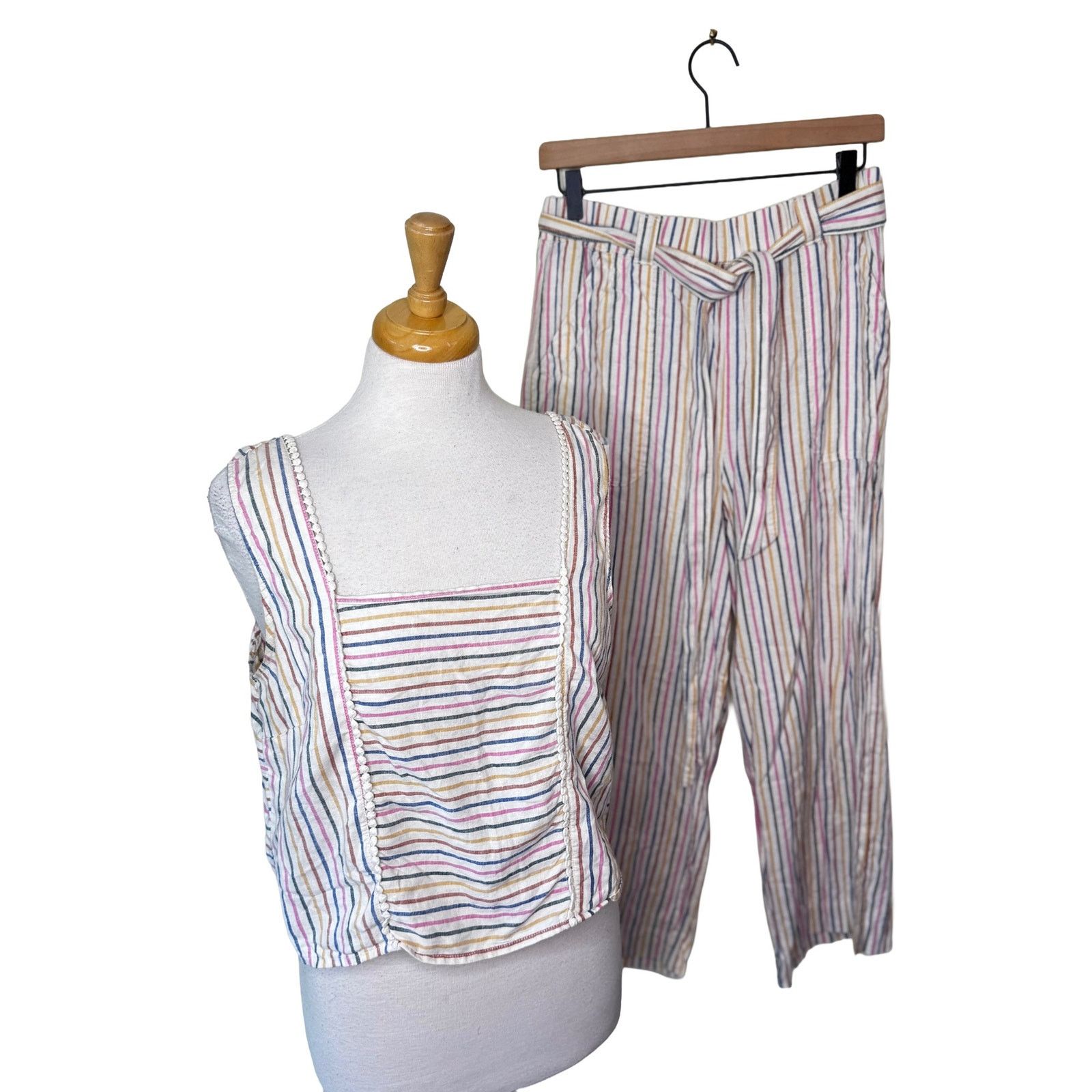 Marine Layer MARINE LAYER Striped Tank Top & Belted Pants Multicolor Med Size 28" / US 6 / IT 42 - 1 Thumbnail