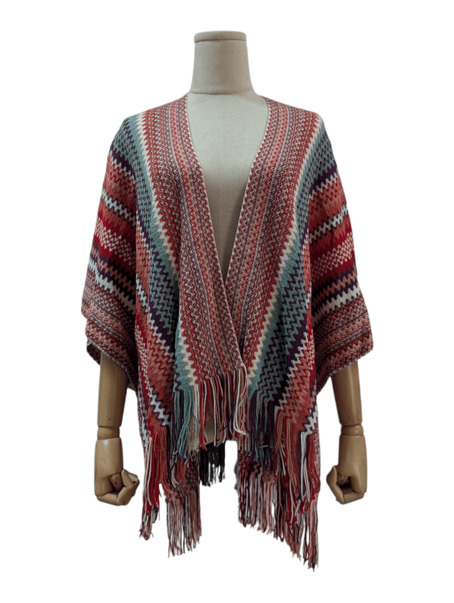 Missoni Multicolor Cape with Tassel Ends Size ONE SIZE - 1 Thumbnail