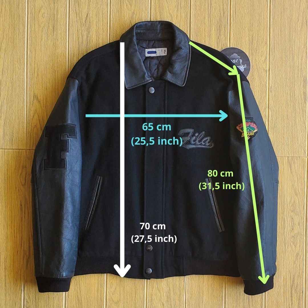 Fila Vintage 90s FILA Sleeve Leather Wool Varsity Jacket Size US M / EU 48-50 / 2 - 5 Thumbnail