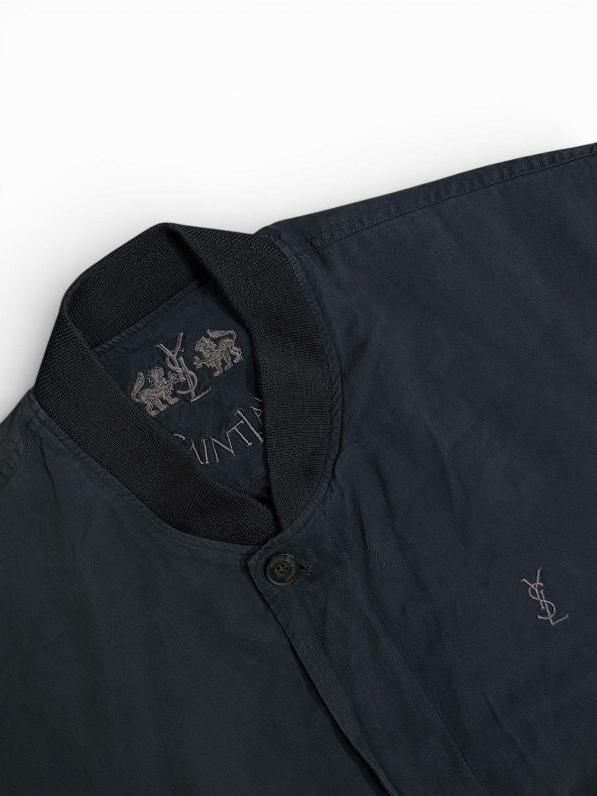 Yves Saint Laurent 👑 Yves Saint Laurent YSL Navy Bomber Jacket Size US L / EU 52-54 / 3 - 4 Thumbnail
