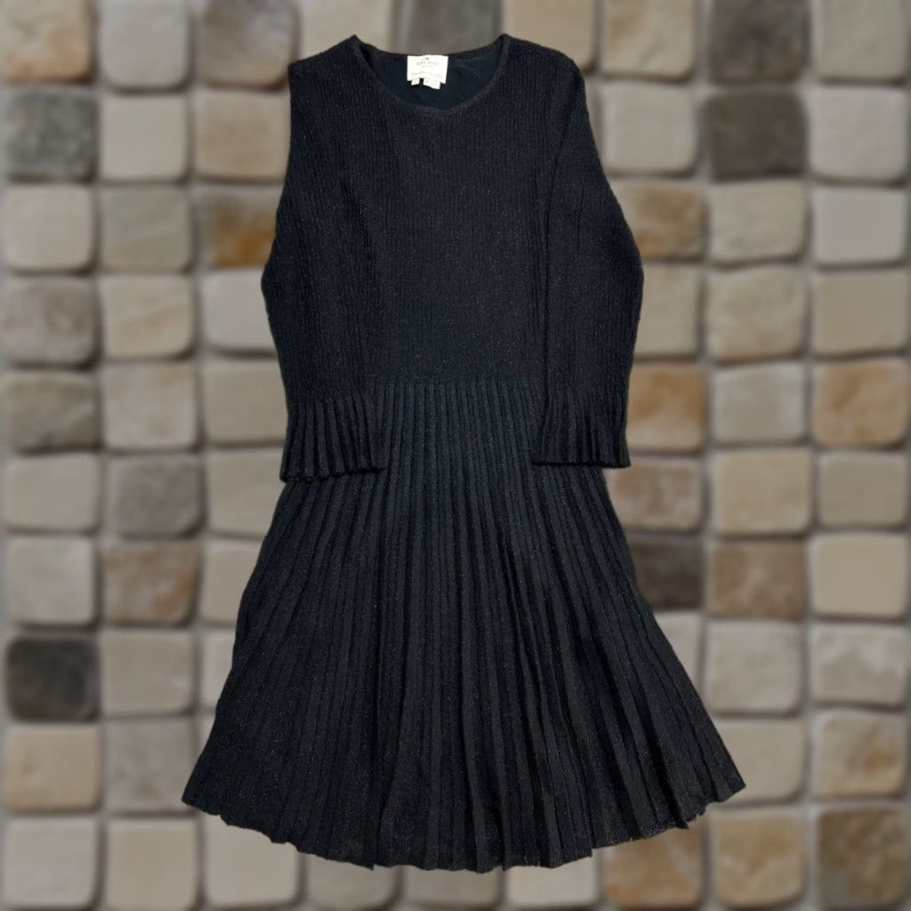Vintage kate spade new york Dress Womens Small Black Round Neck Fit And Flare Textured Knee Length Size S / US 4 / IT 40 - 1 Thumbnail