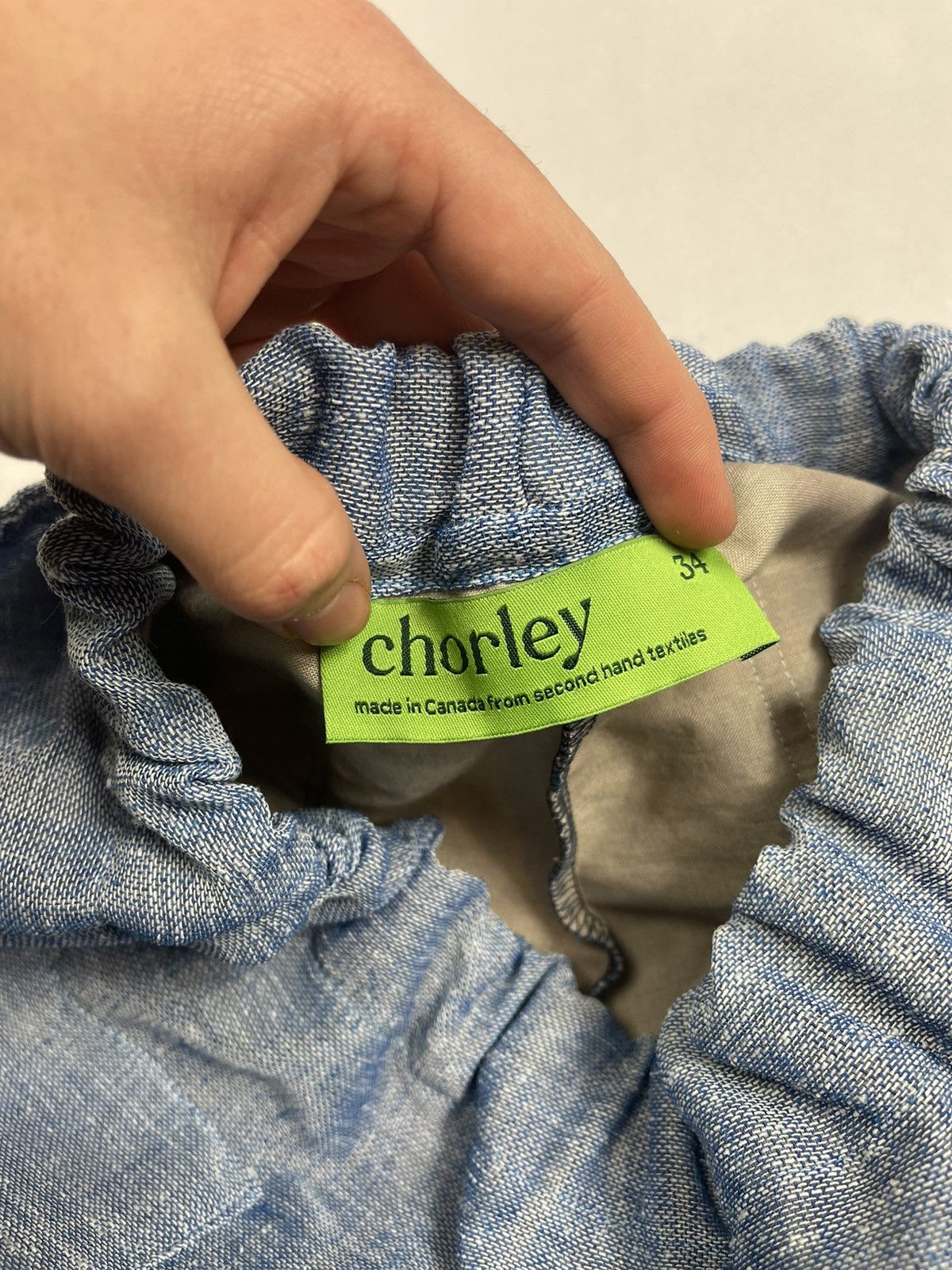 Chorley × Handmade Imitation Denim trompe loil split knee carpentersweatpants Size US 34 / EU 50 - 6 Thumbnail