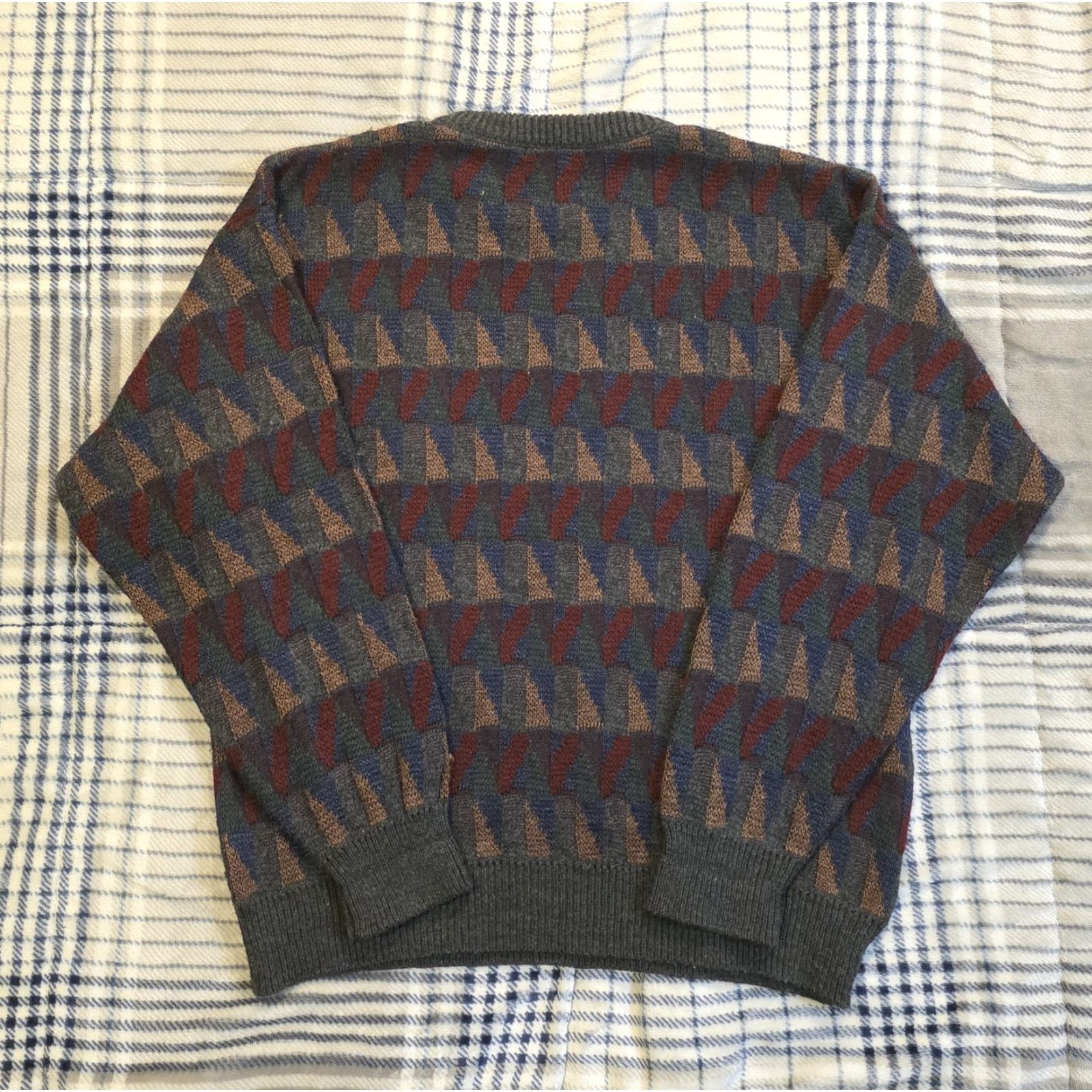 Jantzen VINTAGE Jantzen Geometric Pattern Knit Crewneck Sweater Grandpa Adult Medium Size US M / EU 48-50 / 2 - 3 Thumbnail