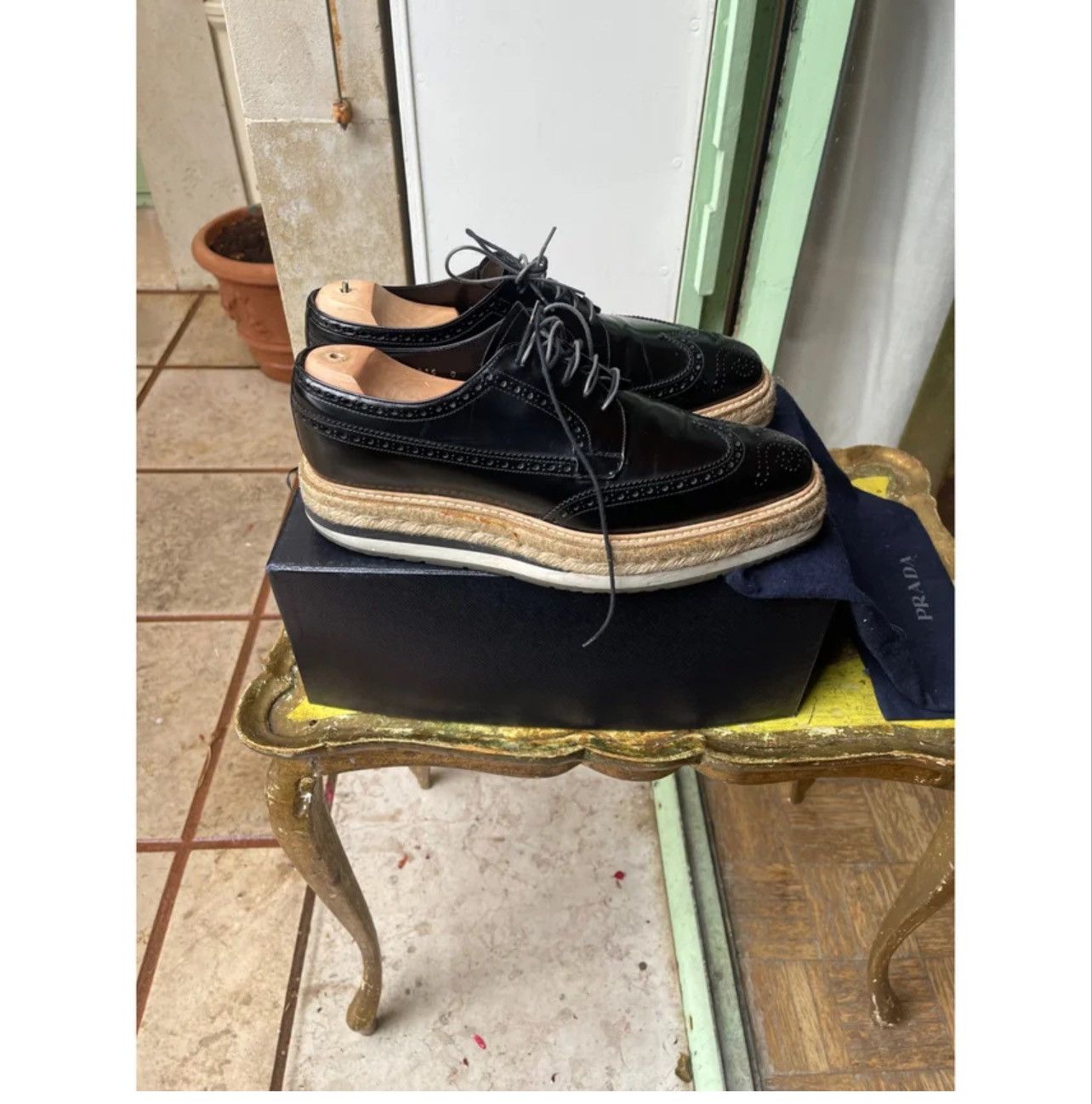 Prada Prada derbies leather and rope plate form Size US 8 / EU 41 - 1 Thumbnail
