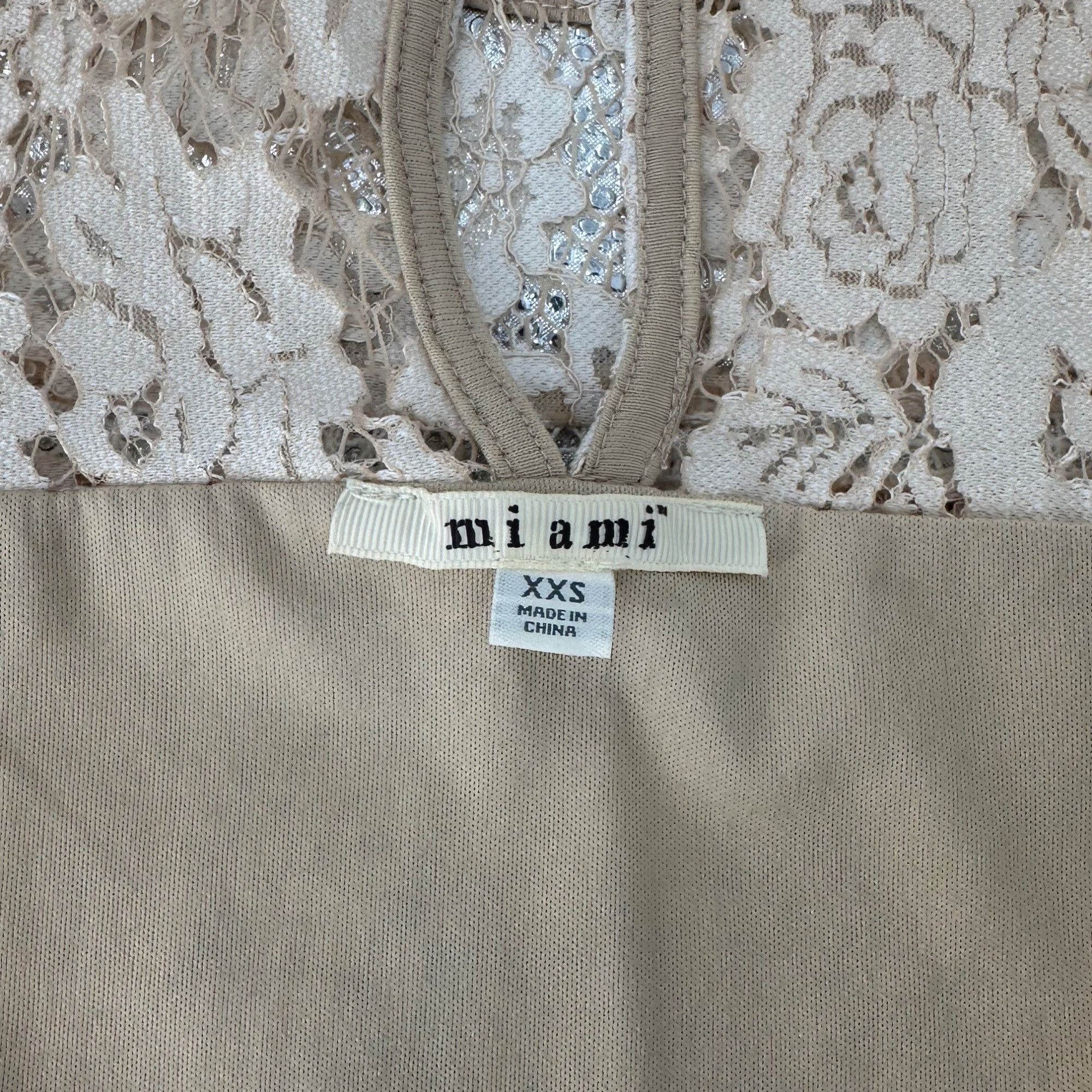Other Mi Ami Vintage Inspired Embroidered Lace Boho Dress Beige Size XXS / US 00 / IT 34 - 3 Thumbnail