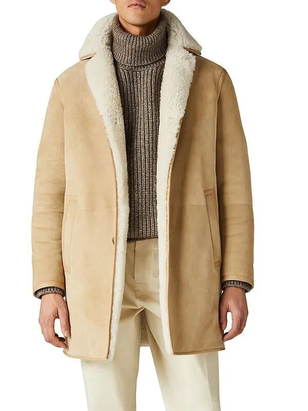 Loro Piana o1w1db10824 Sedrun Shearling Coat in Beige Size US L / EU 52-54 / 3 - 3 Thumbnail