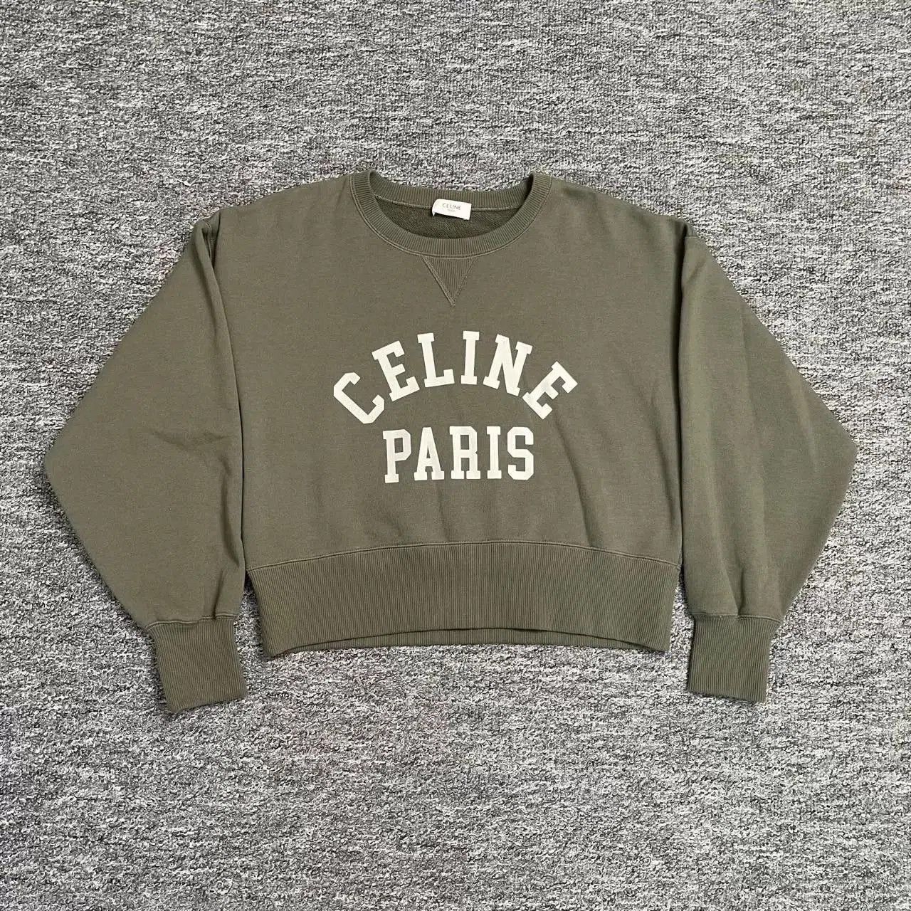 Celine Celine Khaki Green Letter Sweatshirt. Size M / US 6-8 / IT 42-44 - 2 Thumbnail
