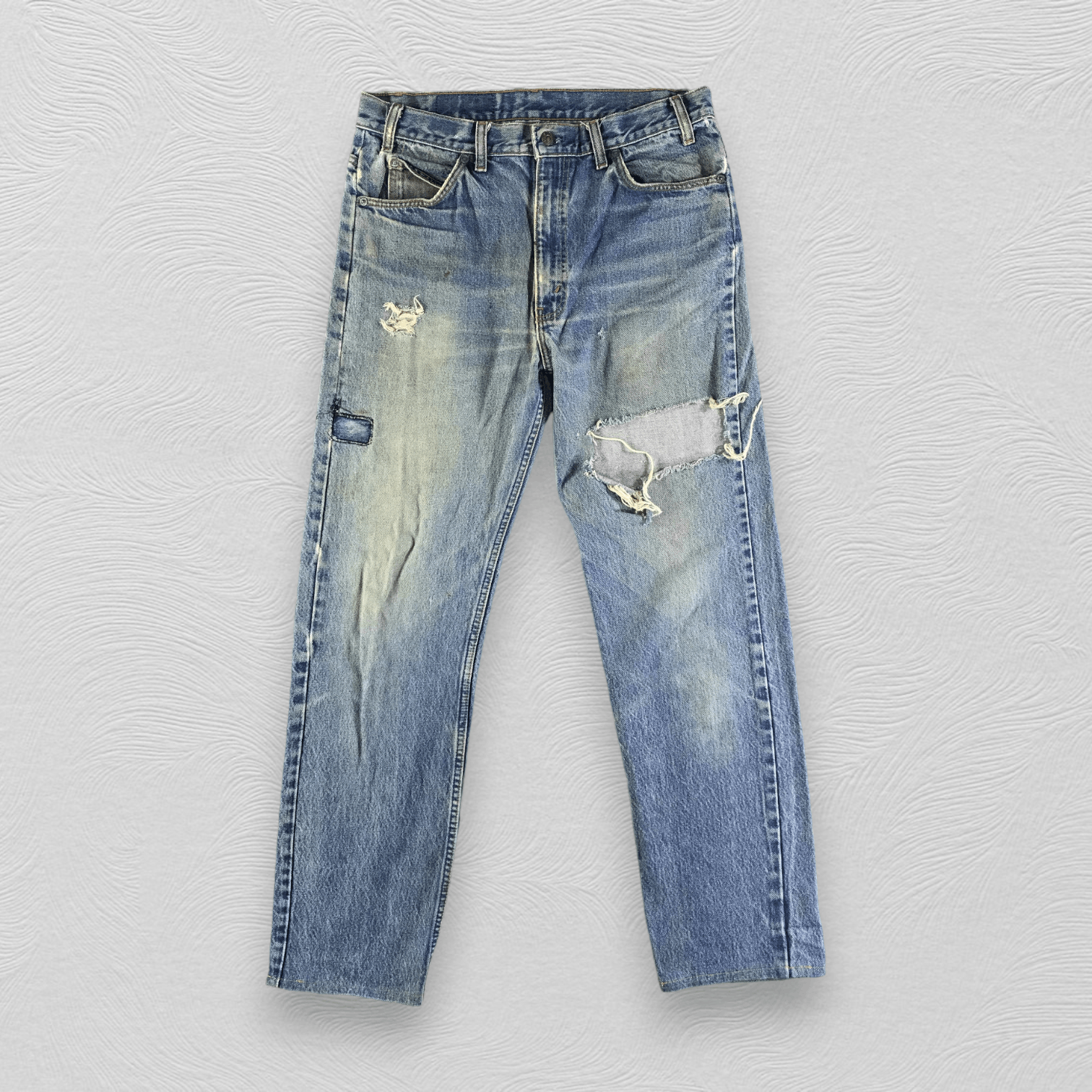 image of Distressed Denim x Levis Vintage Levis 505 Jeans Orange Tab Distress Denim Kj2993 in Blue (Size 33)
