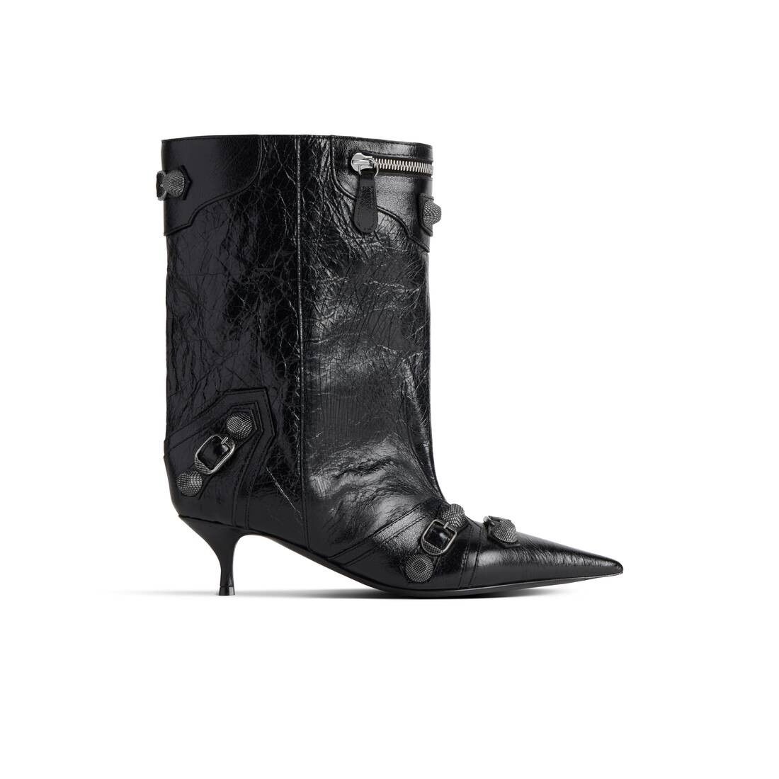 Balenciaga o1srvl11e1025 Cagole Wide Booties in Black Size US 8 / IT 38 - 1 Thumbnail