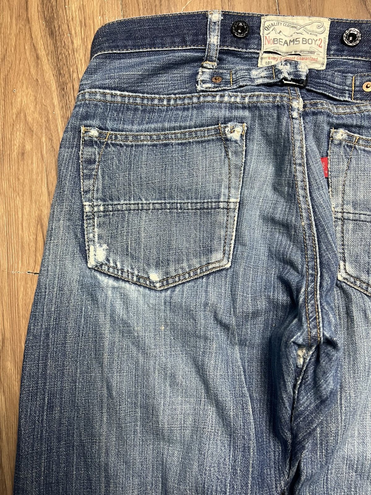 Beams Japan BEAMS BOY Japan Vintage Style Buckle Back Denim Jeans (45) Size 31" - 13 Thumbnail