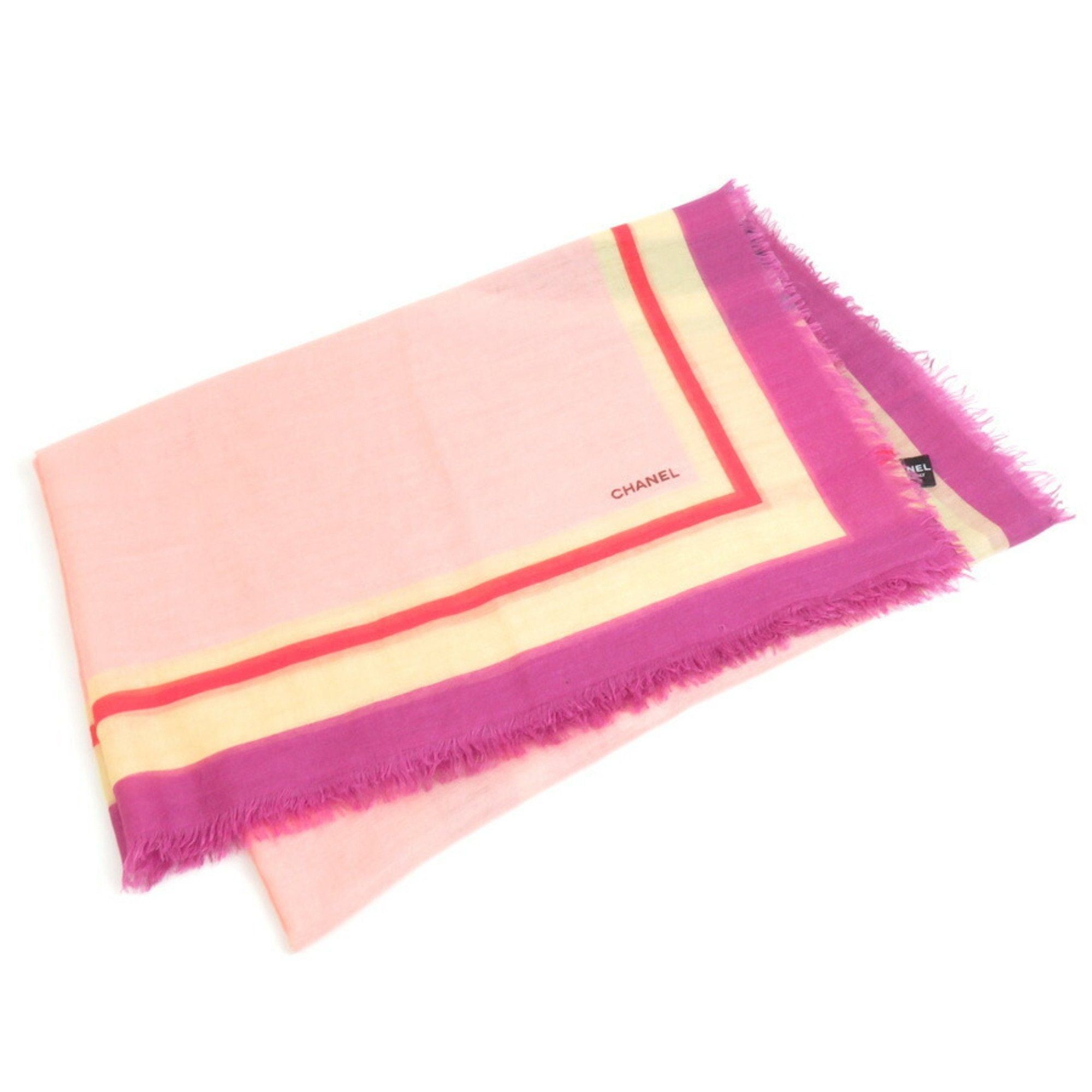image of Chanel Shawl Stole Coco Mark Cashmere Silk Multicolor Women's E58635A in Black