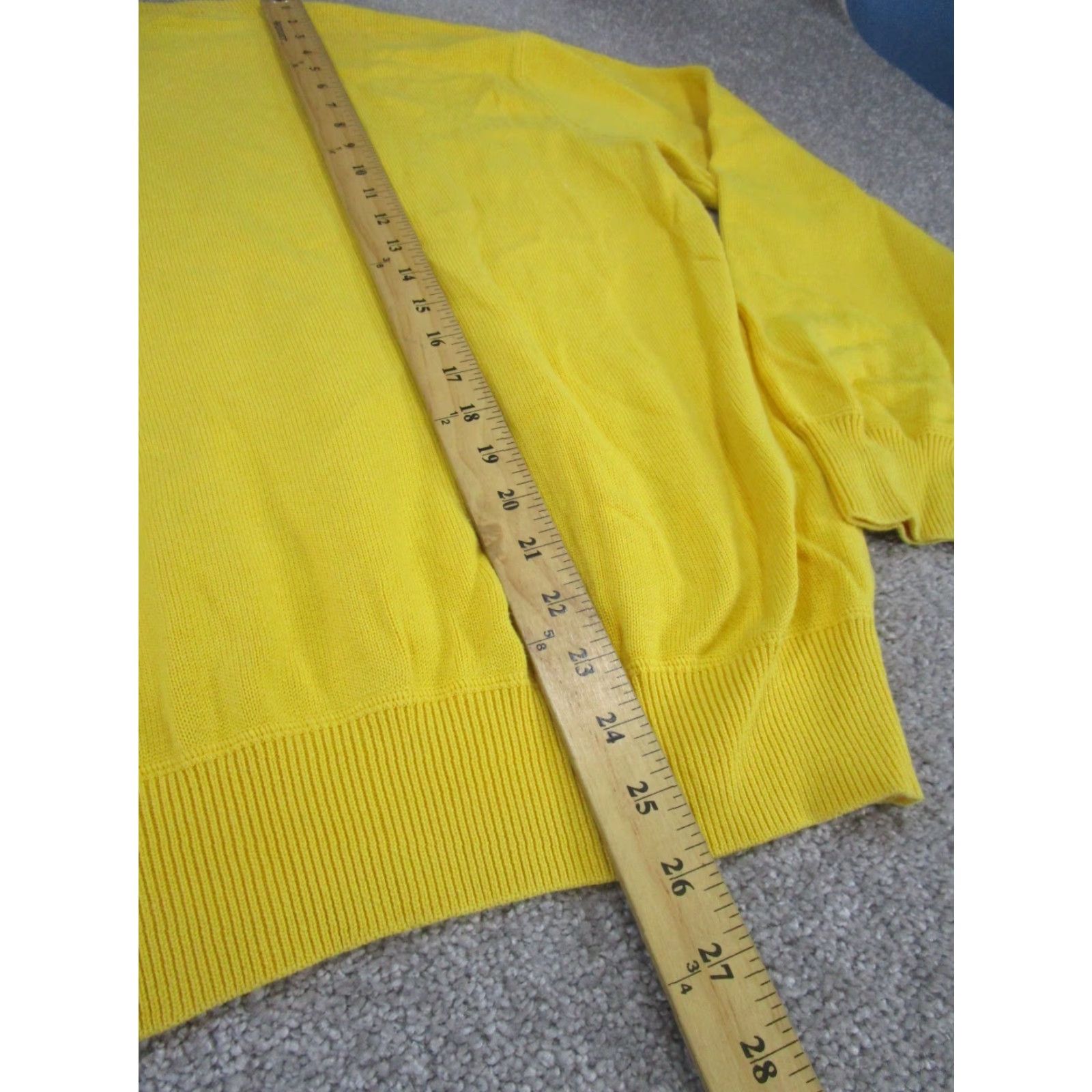 Faconnable Façonnable Sweater Men Small Yellow Cotton Knit Crew Pullover - Stain - Casual Shirt? Size US S / EU 44-46 / 1 - 5 Thumbnail