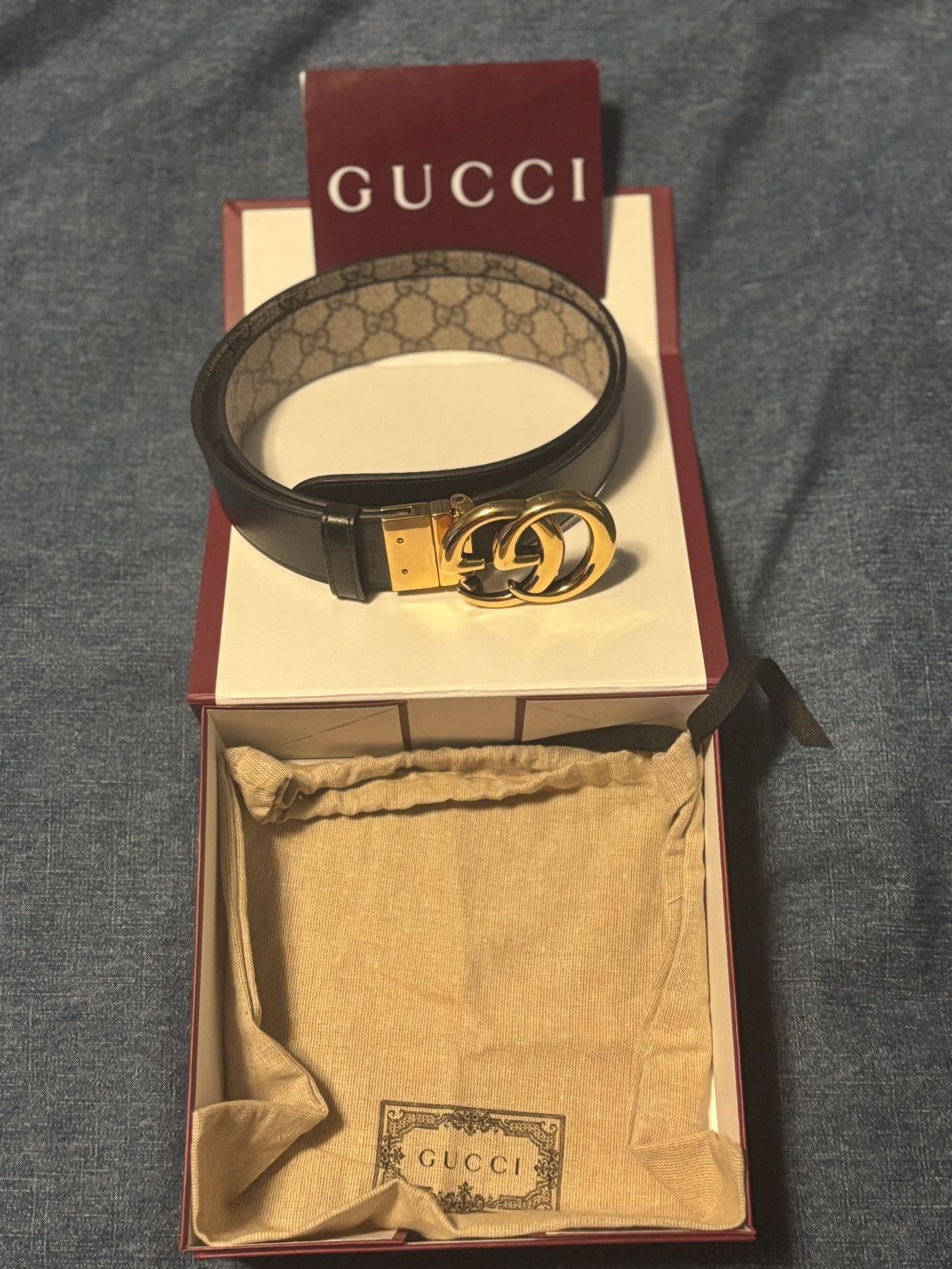 Gucci Famous “GG” Double Sided gucci belt Size ONE SIZE - 3 Thumbnail