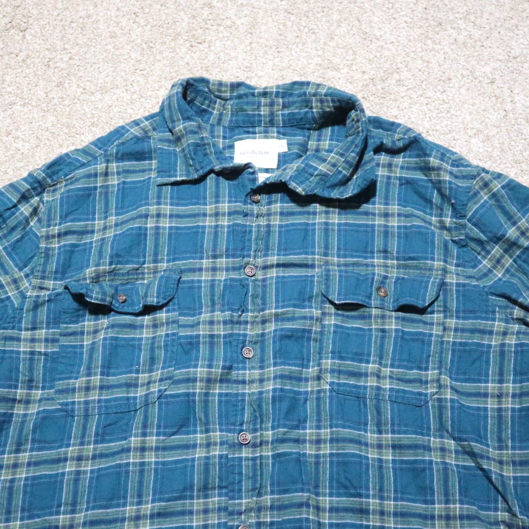Vintage Goodfellow & Co Blue Plaid Green Long Sleeve Button-Down Shirt Mens Size XXL 2XL Size US XXL / EU 58 / 5 - 2 Thumbnail