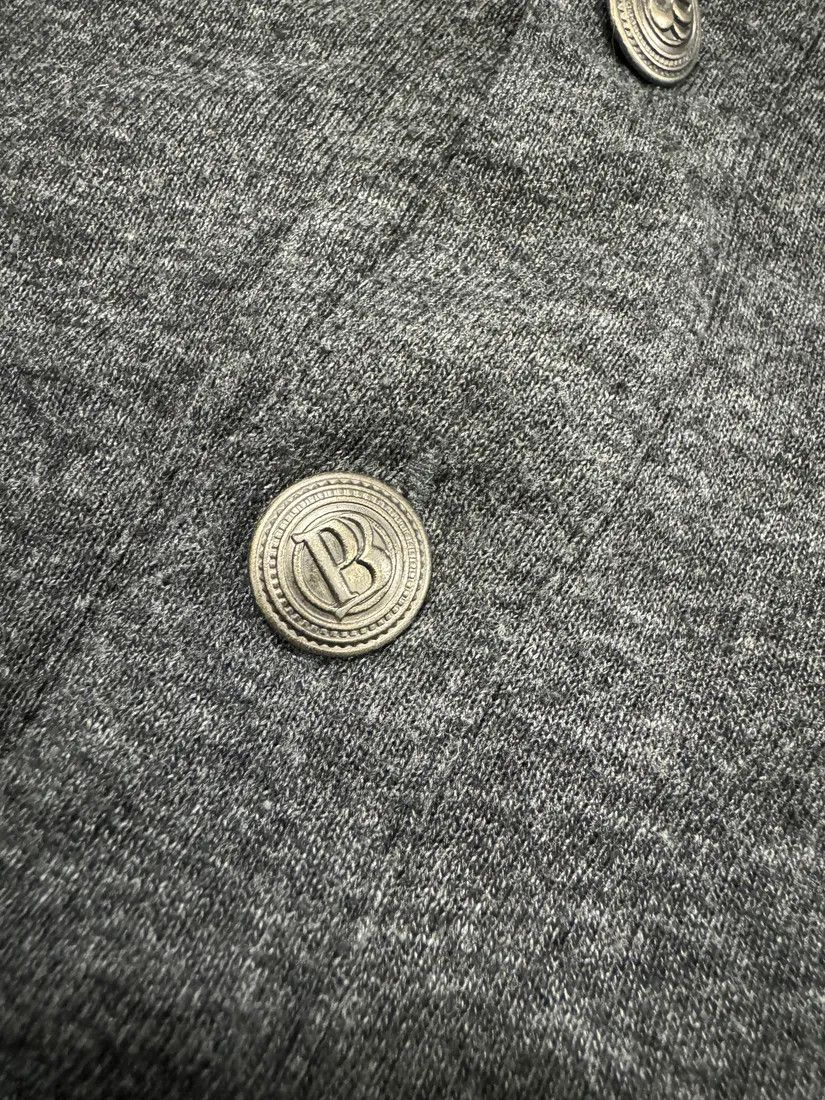 Designer × Pierre Balmain × Vintage 2000s Pierre Balmain Biker Henley Grey Longsleeves Size US S / EU 44-46 / 1 - 11 Thumbnail