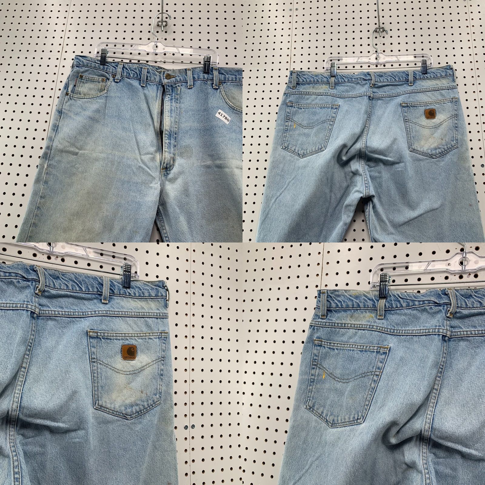 Carhartt VINTAGE Carhartt Shorts Denim Bermuda Mens 44x32 Light Wash Distress 10 in Inseam 5-Pocket Blue Baggy Casual Workwear Size US 44 / EU 60 - 8 Thumbnail