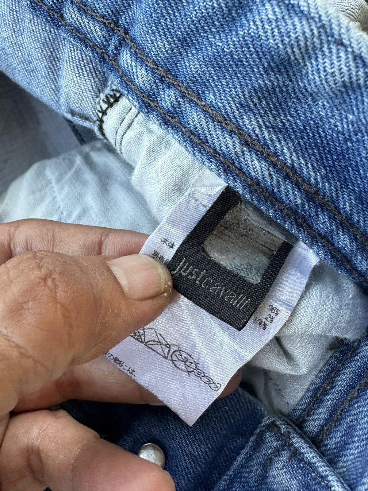 Just Cavalli Thrashed Paint Splatter Distressed Skinny D288