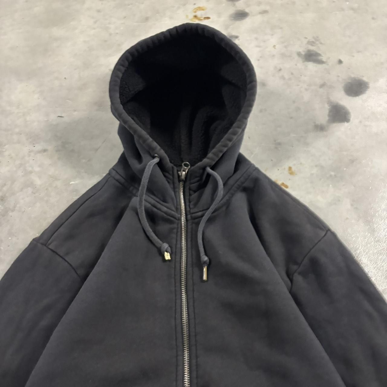 Vintage Crazy Vintage Y2K/2000s Black Blank Sherpa Lined Essential Zip Up Hoodie! Size L Size US L / EU 52-54 / 3 - 2 Thumbnail