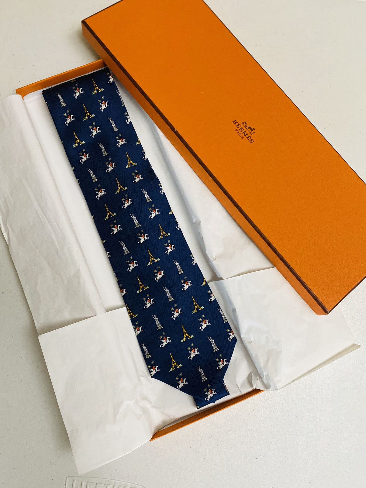 Hermes Hermès 🇫🇷 Blue Maison Hermès NYC 2000 Opening 7913 MA Rare NW Size ONE SIZE - 11 Thumbnail