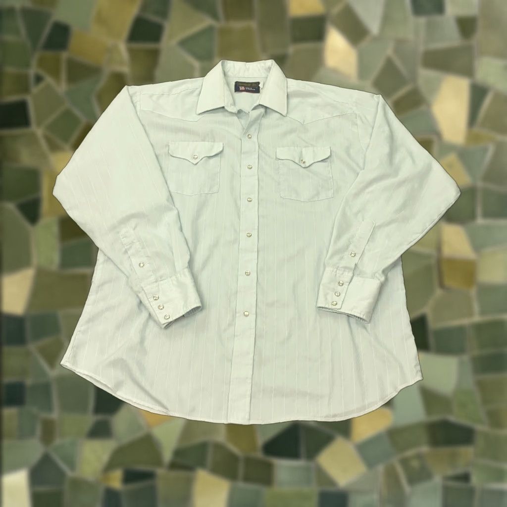 Vintage VINTAGE Panhandle Slim Western Shirt Mens 17.5 White Striped Pearl Snap Shirt Mens 17.5 White Striped Pearl Snap western cowboy retro Size US XL / EU 56 / 4 - 1 Thumbnail