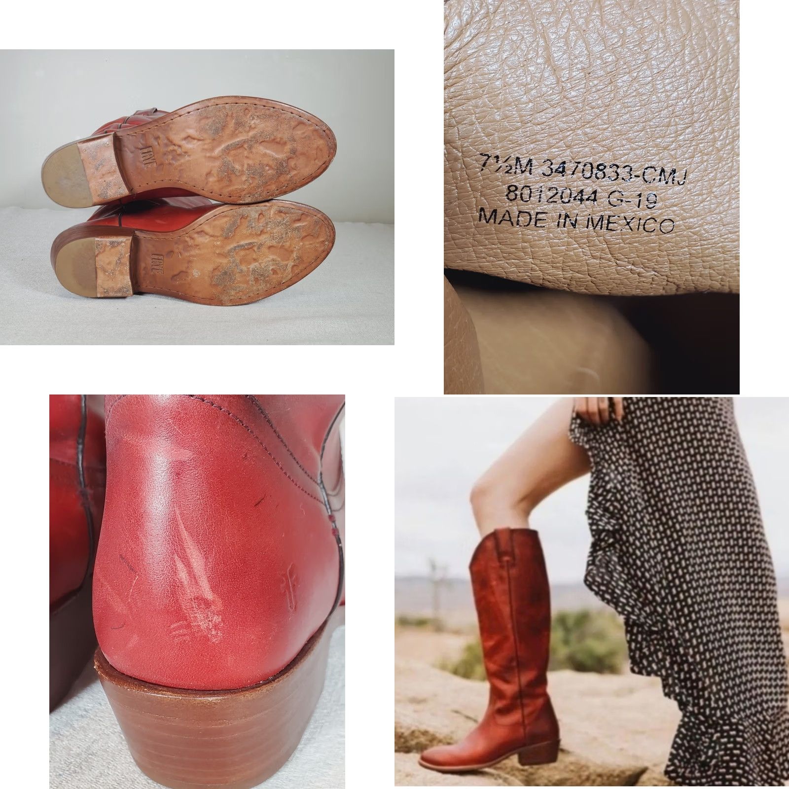 Frye FRYE Carson Pull On Tall Riding Boots Crimson Red 3470833-CMJ Women's US 7.5 M Boots Riding Leather Shaft 15" Black? Size US 8 / IT 38 - 9 Thumbnail