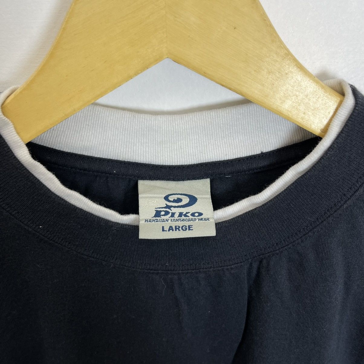 Japanese Brand Vintage 90s Double Layer Piko Hawaian Longboard Wear Tee Size US L / EU 52-54 / 3 - 9 Thumbnail