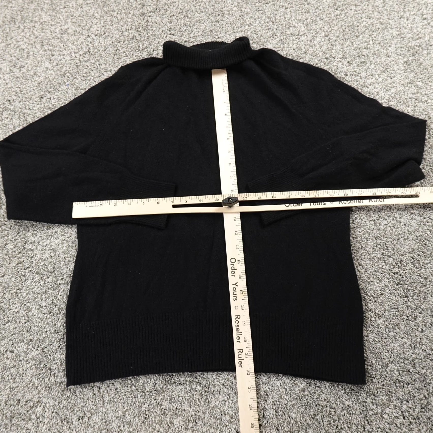 Vintage Investments Sweater Womens L Black Cashmere Mock Turtle Neck Pullover Cozy Soft Size L / US 10 / IT 46 - 7 Thumbnail