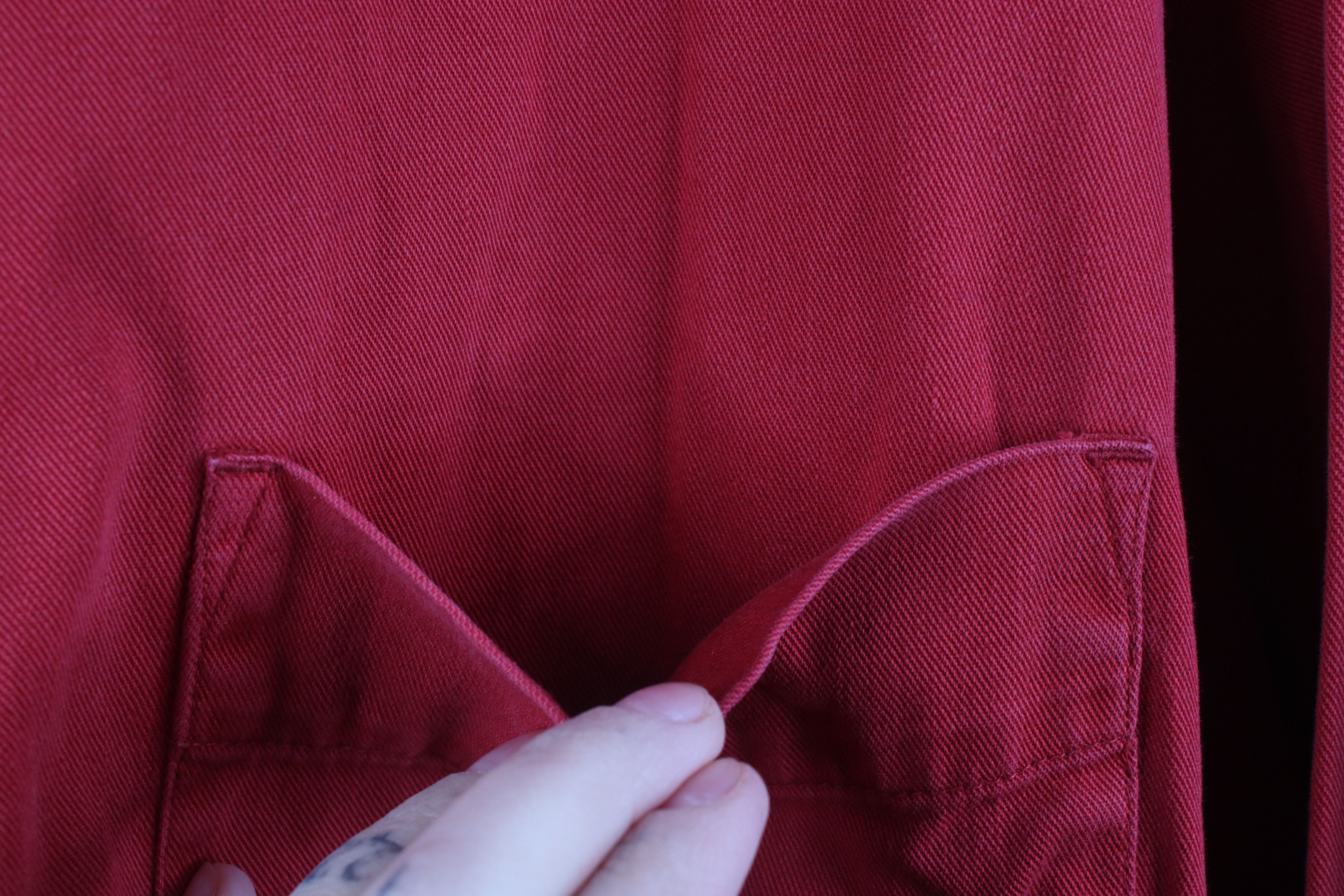 Eddie Bauer Vintage 90s Eddie Bauer Twill Denim Button Down Shirt Red Size US M / EU 48-50 / 2 - 6 Thumbnail