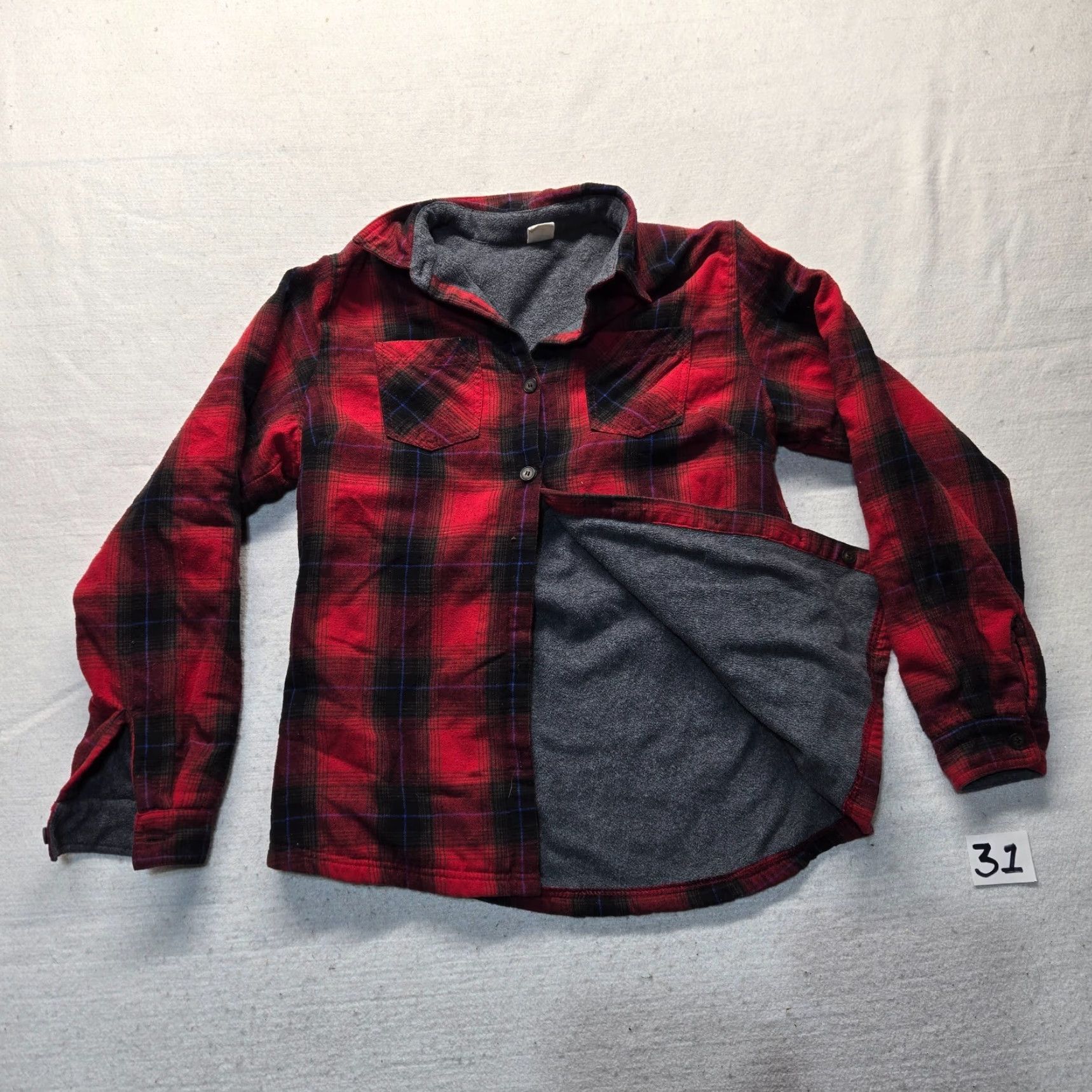 Vintage ZENTHACE Sweater Jacket Hooded Plaid Button L Red Adult Women Size L / US 10 / IT 46 - 2 Thumbnail