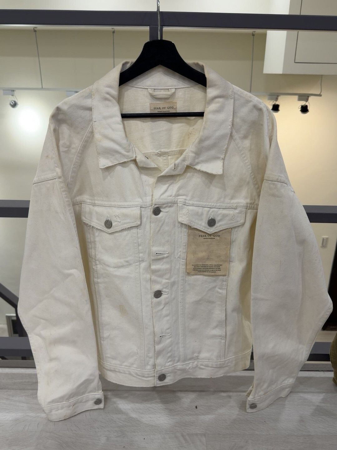 Fear of God Fear of God White Denim Jacket Medium Size US M / EU 48-50 / 2 - 1 Thumbnail