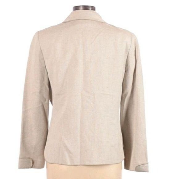 Harve Benard Vtg 80s Linen Blazer Sz 12 Tan Safari Button Down Shacket Size XL / US 12-14 / IT 48-50 - 2 Thumbnail