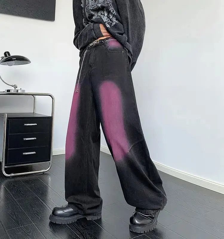 Japanese Brand Retro versatile straight leg gradient washed jeans Size US 32 / EU 48 - 3 Thumbnail