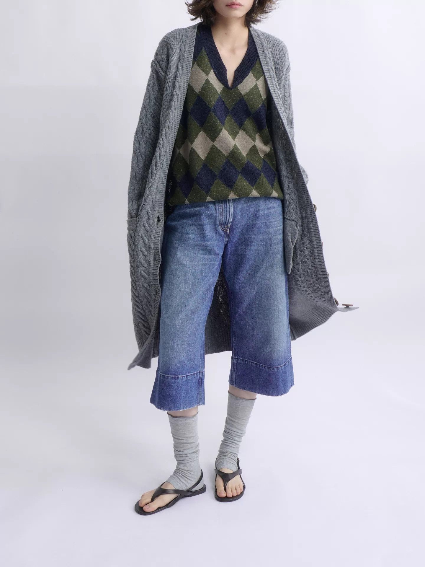 Chloe CHLOE by Phoebe Philo Gray Long Chunky Knit Cardigan 2004AW Size XS / US 0-2 / IT 36-38 - 3 Thumbnail
