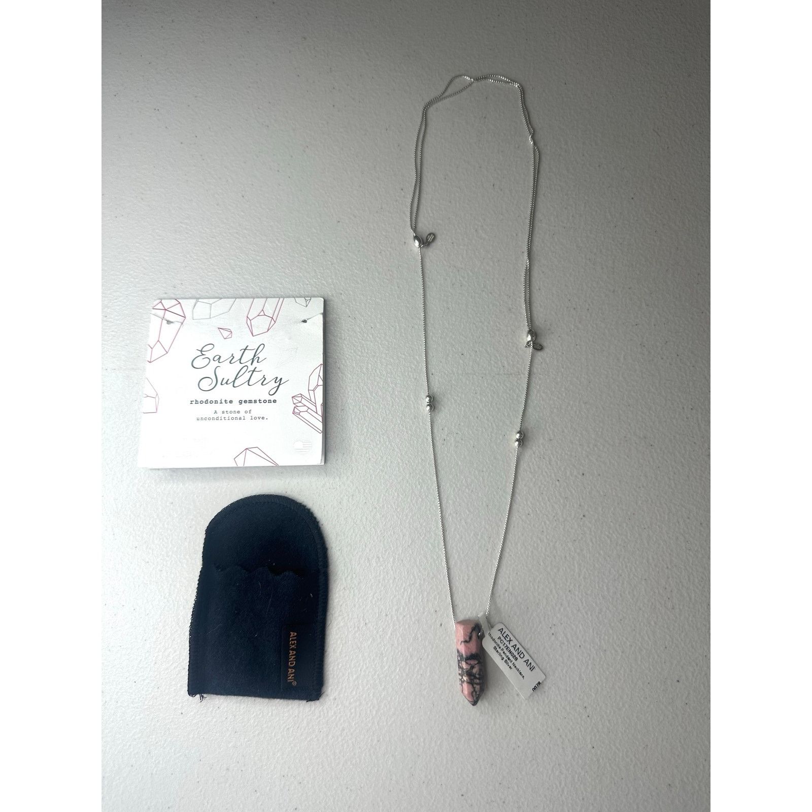 Alex Cannon NEW Alex and Ani Earth Sultry Rhodonite Necklace Silver Size ONE SIZE - 1 Thumbnail