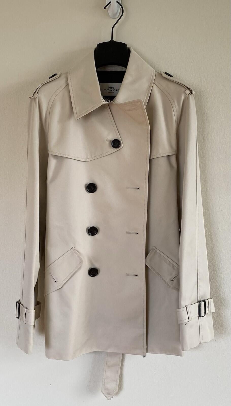 Coach NWT Coach Solid Short Trench Coat Porcelain Size M MSRP $450 Size M / US 6-8 / IT 42-44 - 3 Thumbnail