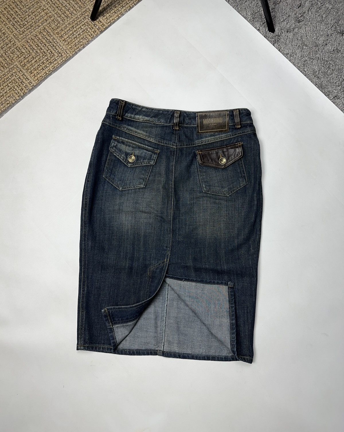 Moschino Rare Vintage Moschino Jeans Skirt with leather bow Y2K Size 28" / US 6 / IT 42 - 2 Thumbnail