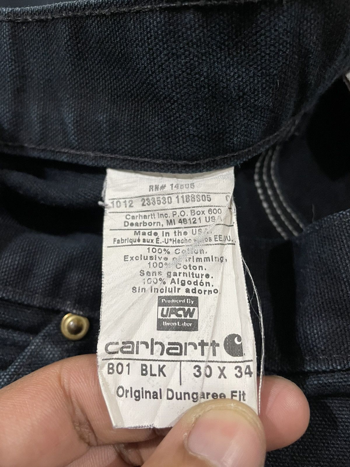 Carhartt Vintage Carhartt Detroit Black Double Knee Duck Cotton Jeans Size US 30 / EU 46 - 10 Thumbnail