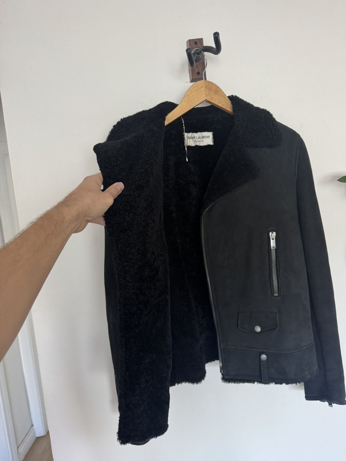 Saint Laurent Paris Suede Shearling L01 Biker Size US M / EU 48-50 / 2 - 3 Thumbnail