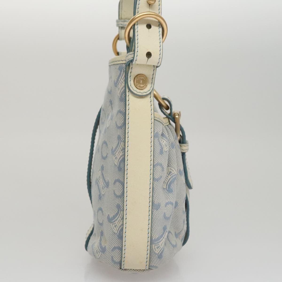 Celine CELINE C Macadam Canvas Shoulder Bag Light Blue Size ONE SIZE - 4 Thumbnail