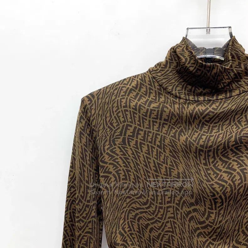 Fendi Fendi Dark brown double F monogram printed high-neck long- Size XS / US 0-2 / IT 36-38 - 3 Thumbnail
