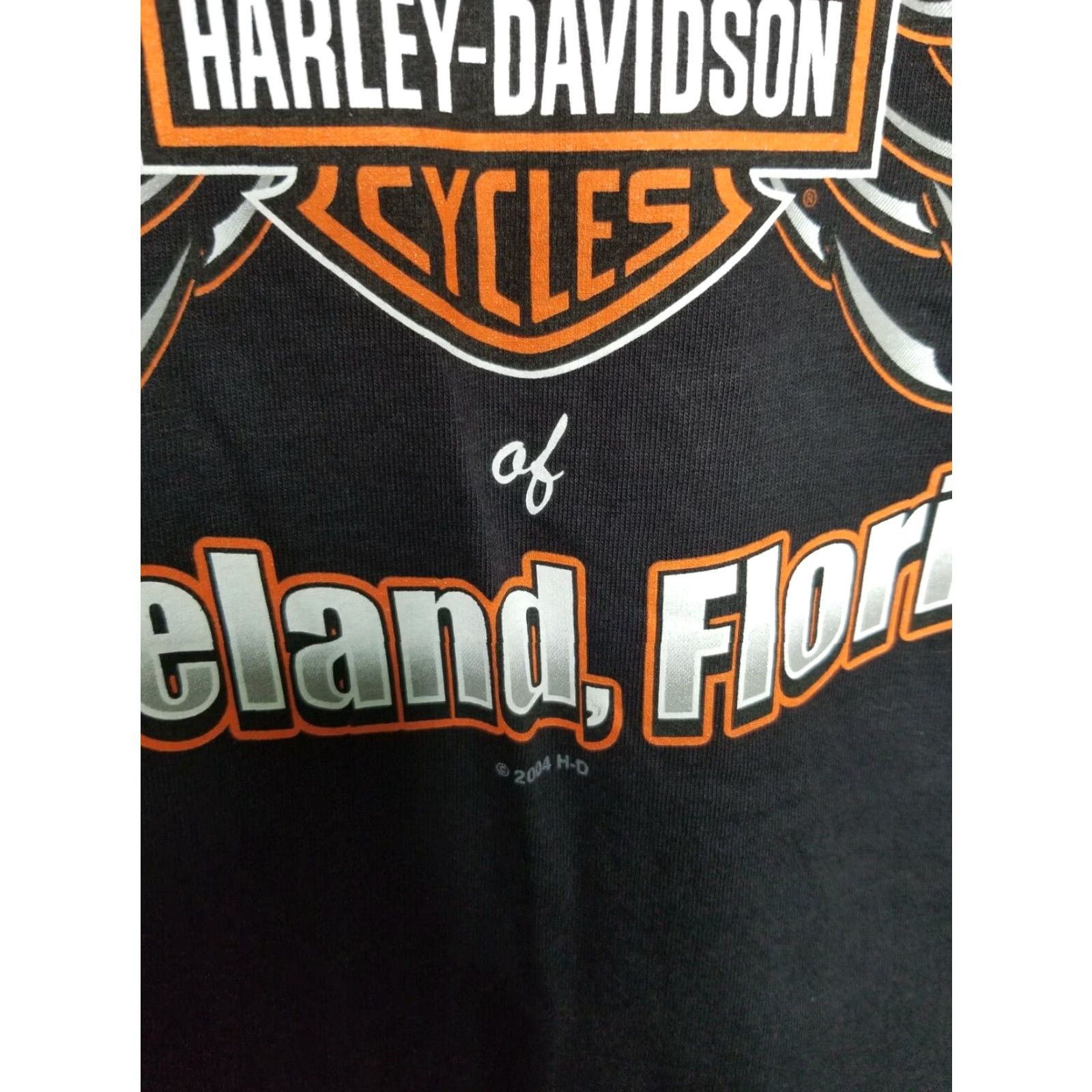Harley Davidson VINTAGE Harley-Davidson T-Shirt Mens Large Black Retro 2011 Lakeland FL Double-Sided Crew Neck Short Sleeve Size US L / EU 52-54 / 3 - 3 Thumbnail