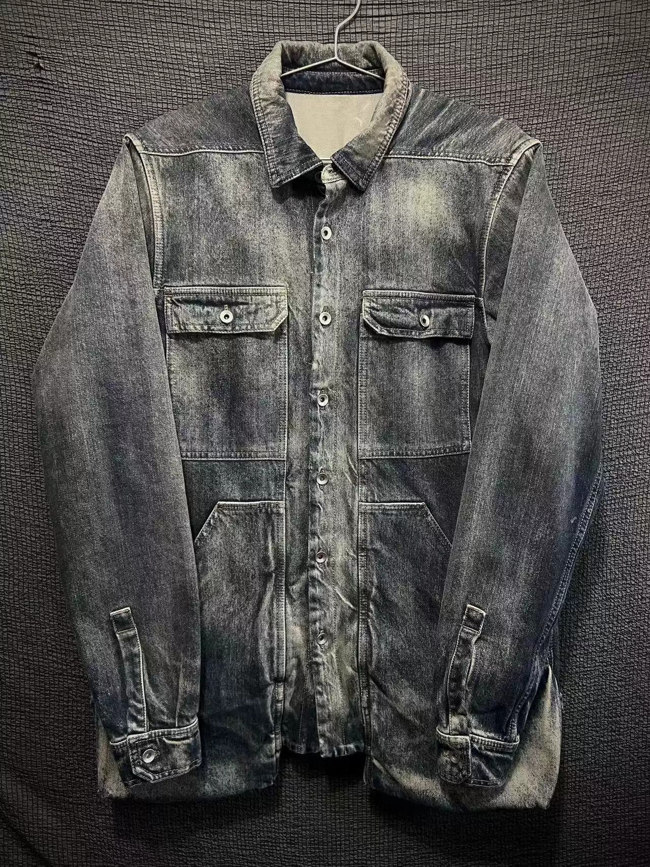 Rick Owens 19FW Heavy Wash Mud Dyed Denim Jacket
