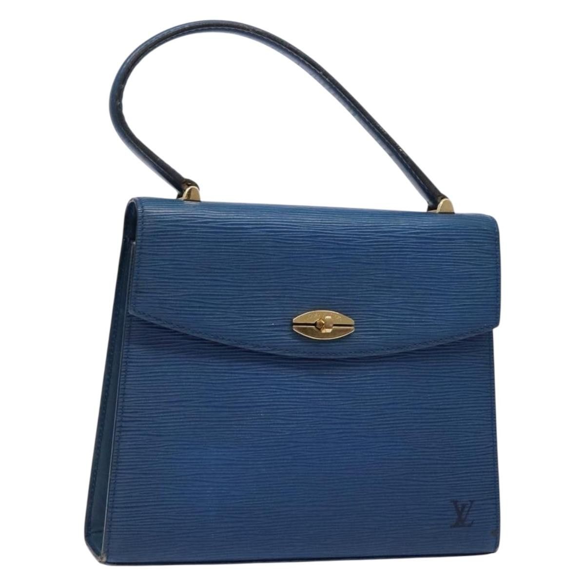 Louis Vuitton LOUIS VUITTON Epi Malesherbes Hand Bag Blue M52375 Size ONE SIZE - 1 Thumbnail