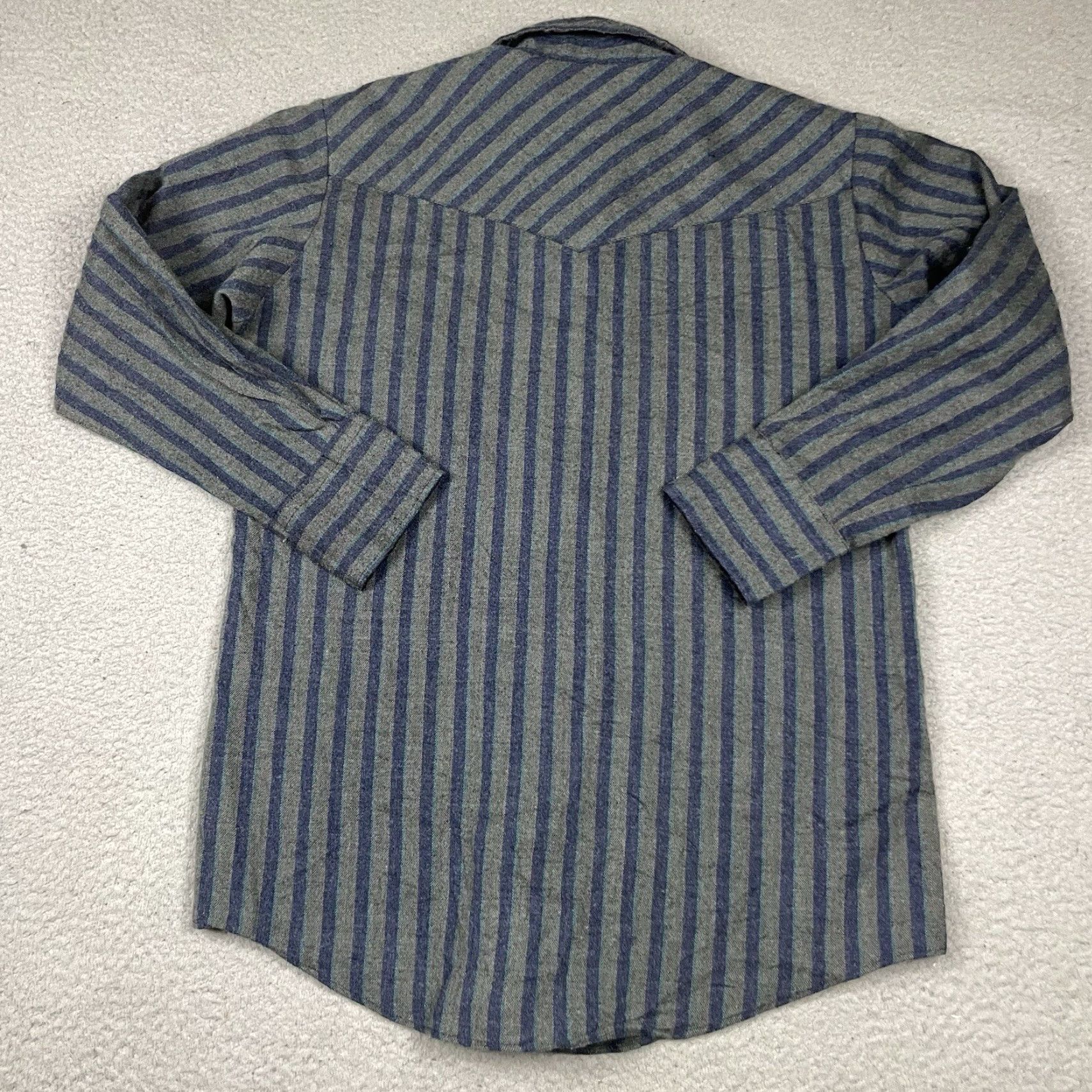 Armani VINTAGE Karman Shirt Men L Blue Striped Western Pearl Snap Long Sleeve Cowboy Logo Buttons Shirt Shirt? Size US L / EU 52-54 / 3 - 6 Thumbnail