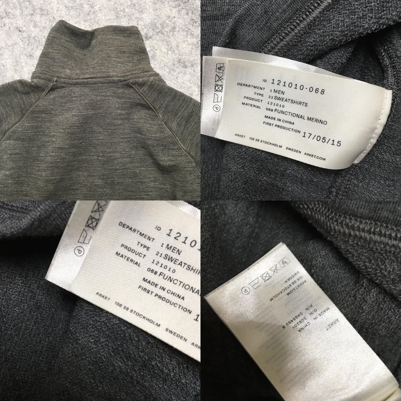 Arket Arket Sweatshirt Mens Large Gray Functional Merino Wool 1/4 Zip Pullover Knit Size US L / EU 52-54 / 3 - 8 Thumbnail
