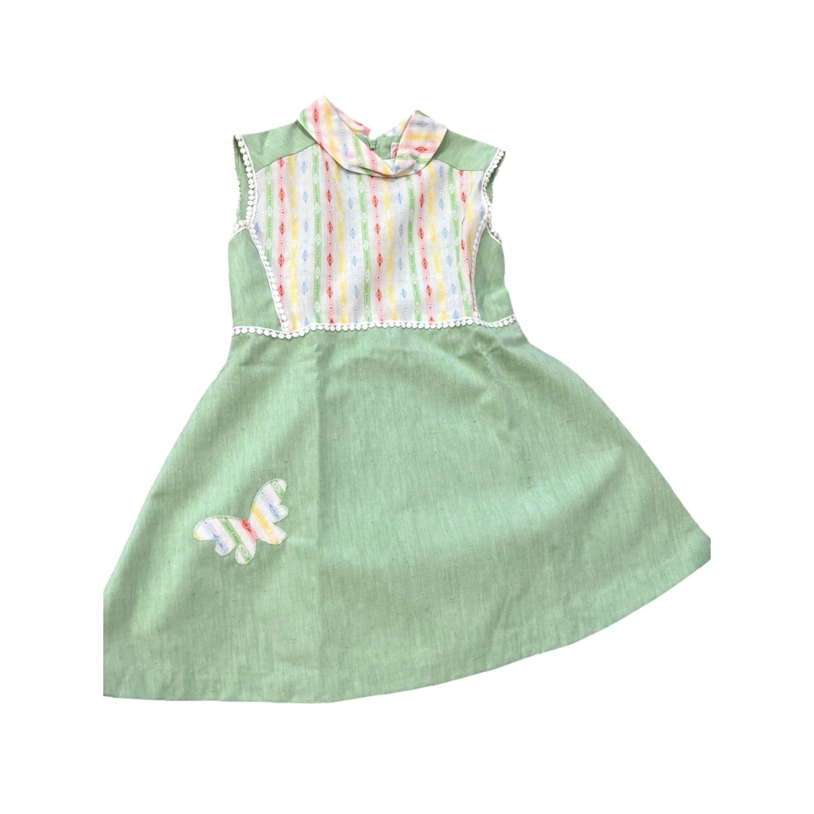 Vintage VINTAGE Ruth Of Carolina Party Dress Girls 5 With Jacket Mint Green W/ Butterfly Dress Jacket 1960s Cotton Blend Sleeveless Party Girls Size US S / EU 44-46 / 1 - 6 Thumbnail
