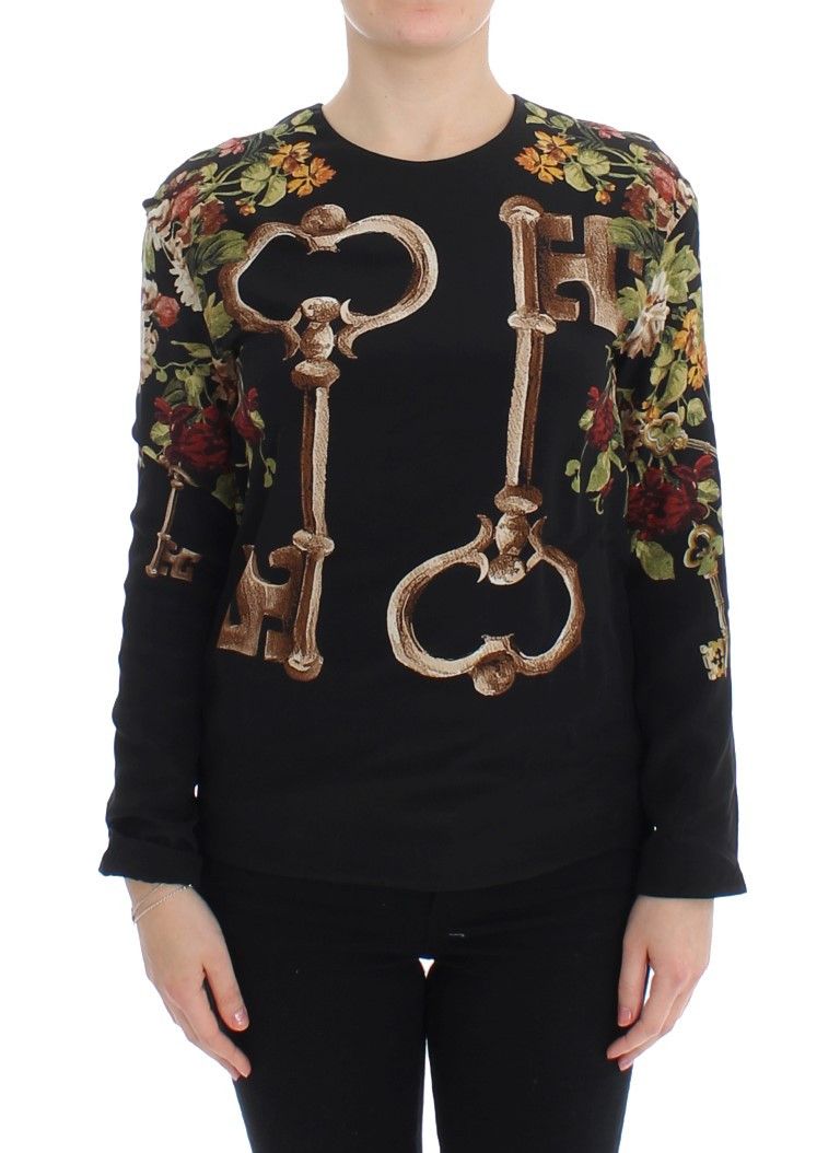 Dolce & Gabbana Elegant Medieval Print Silk Women's Blouse Size XS / US 0-2 / IT 36-38 - 1 Thumbnail